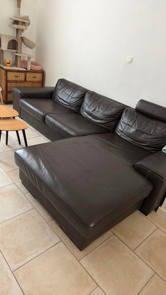 Canapé à donner (reservé), Ophalen, Gebruikt, Driepersoons, Leer