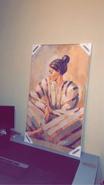 Schilderij Vrouw Streep Multicolor MDF 118x70x3,7, Antiek en Kunst, Ophalen