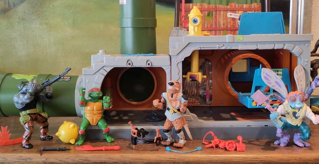 Teenager Mutant Ninja Turtles, 4 figuurtje en riool set, Ophalen