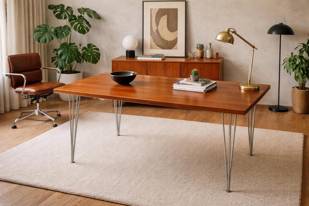 Table Herman Miller-placage en noyer- mid-century, Antiquités & Art, Enlèvement