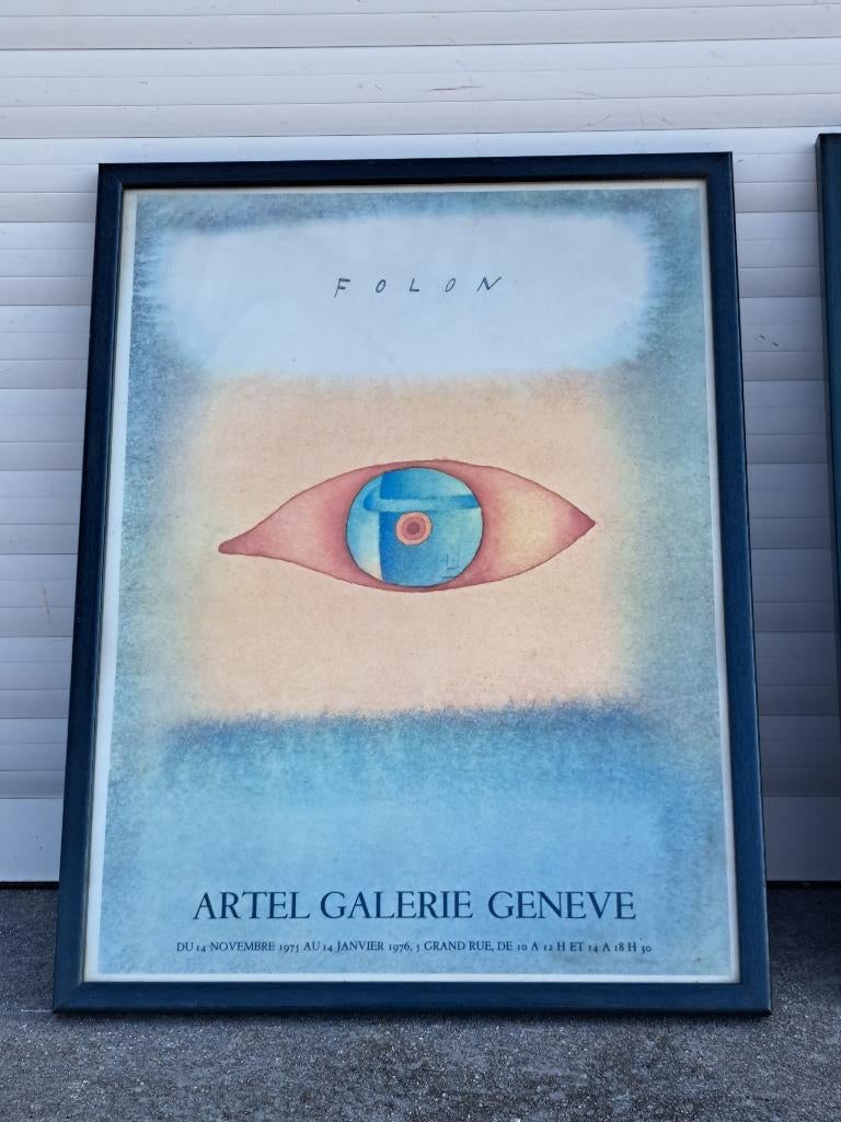 Lithographie artel galerie de jean michel folon, Ophalen of Verzenden