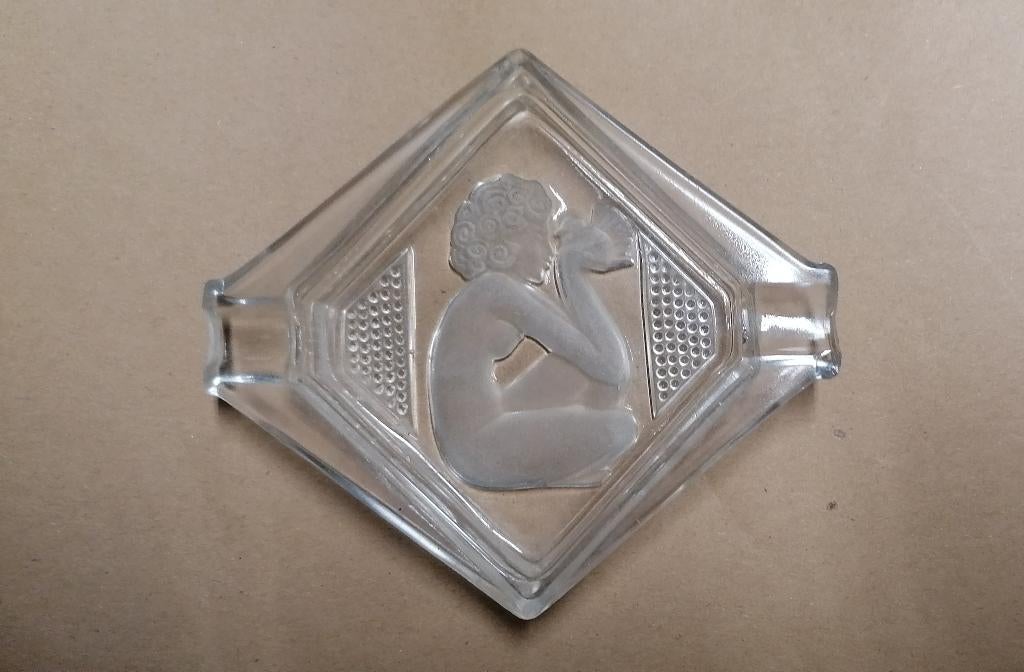 Cendier vintage verre dépoli 30's, Antiquités & Art, Antiquités | Verre & Cristal, Envoi