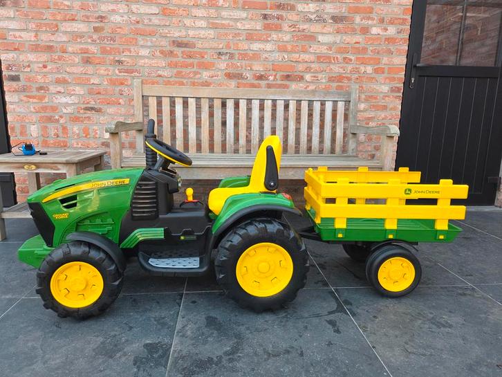 Tractor John Deere op accu, Pex Perego, als nieuw, Enfants & Bébés, Jouets | Extérieur | Go-cart & Cuistax, Comme neuf, Autres marques