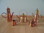 Antiek koperen Koffiepot en Theeset 5 delig Retro Vintage, Antiek en Kunst, Ophalen of Verzenden, Koper