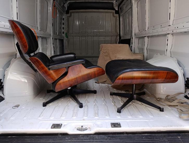 Charles and Ray Eames Lounge Chair Rio Palissander Vitra, Huis en Inrichting, Fauteuils, Gebruikt, Hout, Leer, Metaal, 75 tot 100 cm