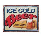 ICE COLD BEER metalen decoratie bord SALE SALE SALE, Verzamelen, Ophalen of Verzenden, Nieuw, Reclamebord