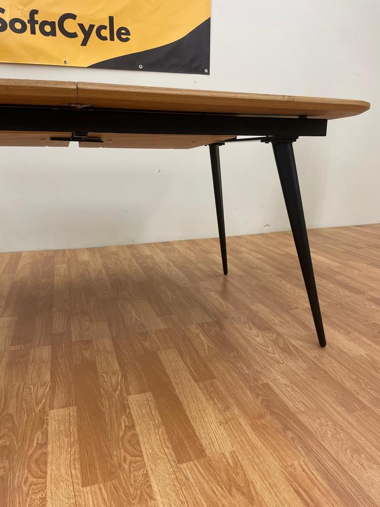 Table à manger extensible en bois massif - coins arrondis, Maison & Meubles, Enlèvement ou Envoi, Comme neuf