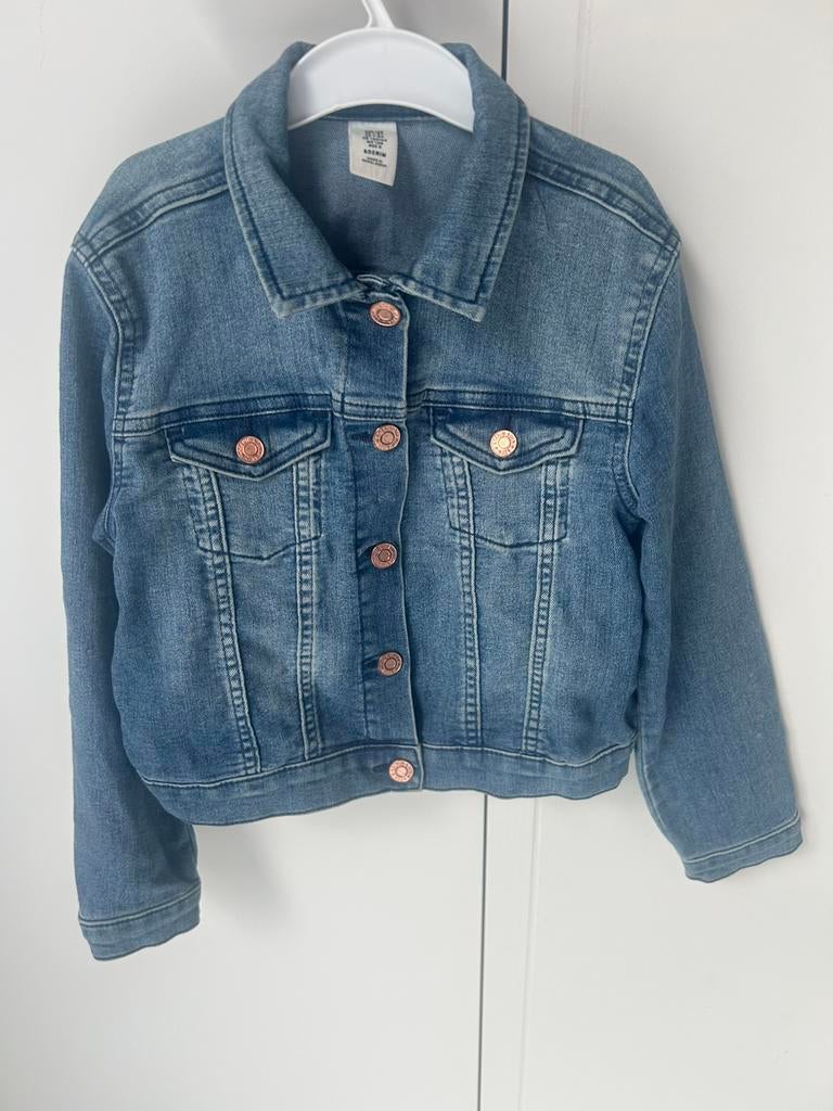 Jeansvest meisje - H&M - mt 128, Enfants & Bébés, Vêtements enfant | Taille 128, Enlèvement, Comme neuf, Fille, Pull ou Veste