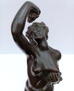 Statue ancienne en bronze JEF LAMBEAUX 60 cm, Antiquités & Art, Enlèvement ou Envoi, Bronze