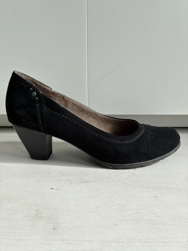 Soft Line suede leren hakken maar 42, Pumps, Zwart, Ophalen of Verzenden, Gedragen