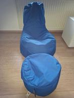 zitzak + poef, Ophalen, Zo goed als nieuw, Blauw, Zitzak