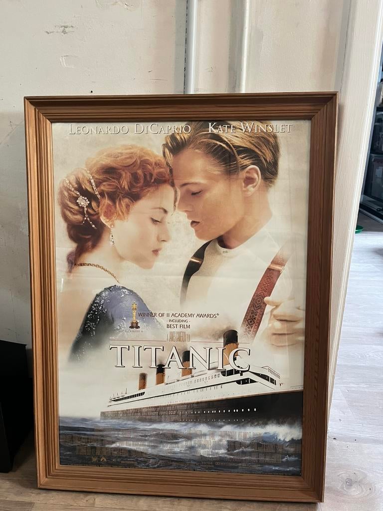 Titanic poster met kader, Ophalen, Zo goed als nieuw
