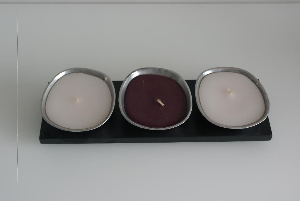 ensemble de 3 bougies dans un support (neuf), Maison & Meubles, Enlèvement ou Envoi, Comme neuf, Bougie