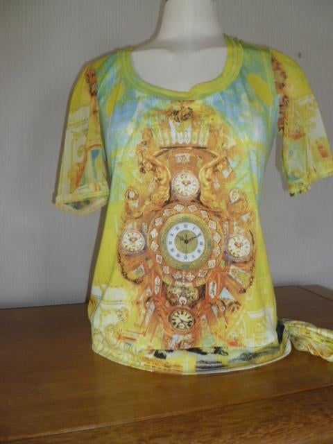 fleurige dames T-shirt, maat 40 merk: etoile du monde, Kleding | Dames, T-shirts, Ophalen of Verzenden, Zo goed als nieuw, Maat 38/40 (M)