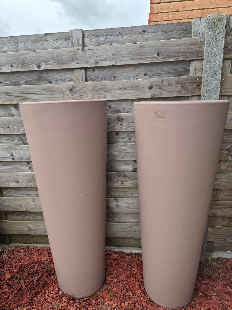 2 * Otium hoge bloempotten, Tuin en Terras, Ophalen, 40 cm of meer, Rond, Zo goed als nieuw