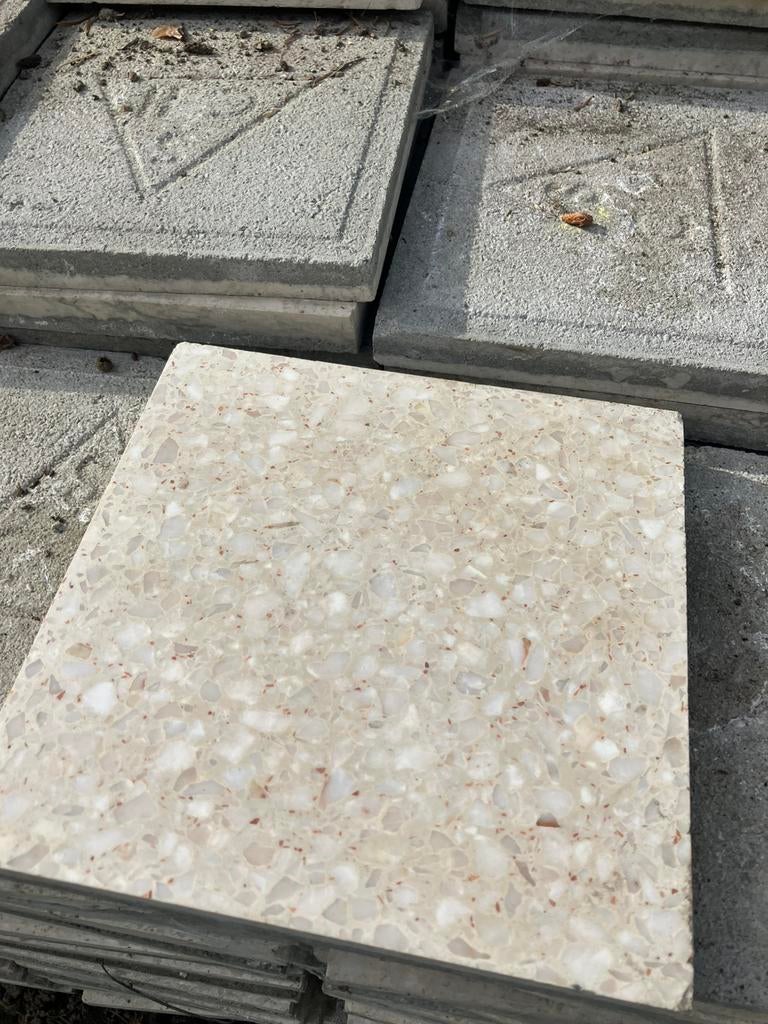 Witte vintage terrazzo tegels, Ophalen, Zo goed als nieuw