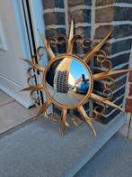 Miroir solaire vintage 52 cm, fer forgé, années 70', Enlèvement ou Envoi, Moins de 100 cm, Rond, Utilisé