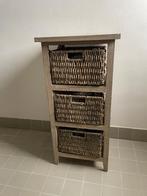 Meuble de salle de bain à 3 paniers - bois et osier, Maison & Meubles, Salle de bain | Meubles de Salle de bain, 25 à 50 cm, Moins de 100 cm