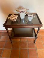 Eiken theewagentje,rolwagentje , bijzettafeltje, Ophalen