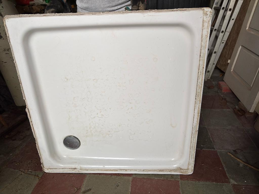 Bac douche fonte émaillée 90X90 cm, Enlèvement, Utilisé, Douche