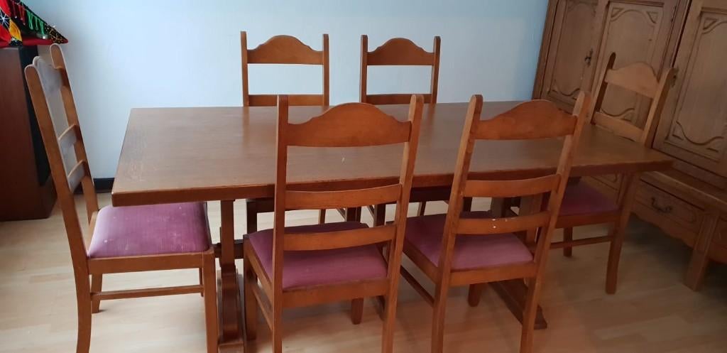 Table à manger avec chaises, Enlèvement, Utilisé, Cinq personnes ou plus, Rectangulaire