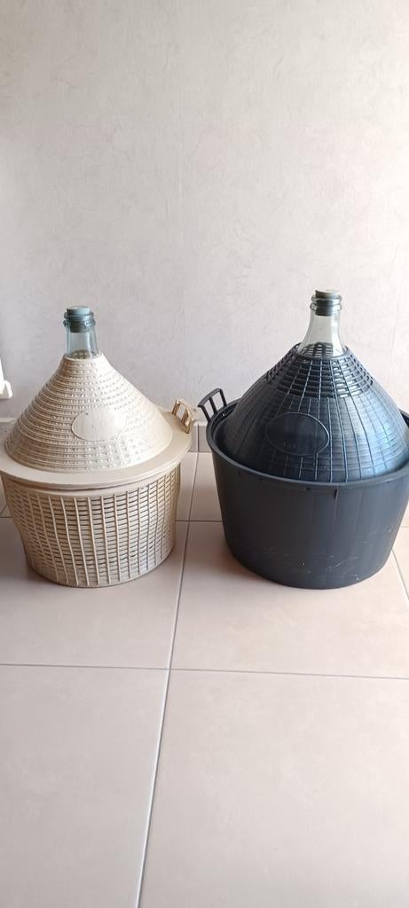 Glazen fermentatie flessen in mand 34 liter en 25 liter, Ophalen