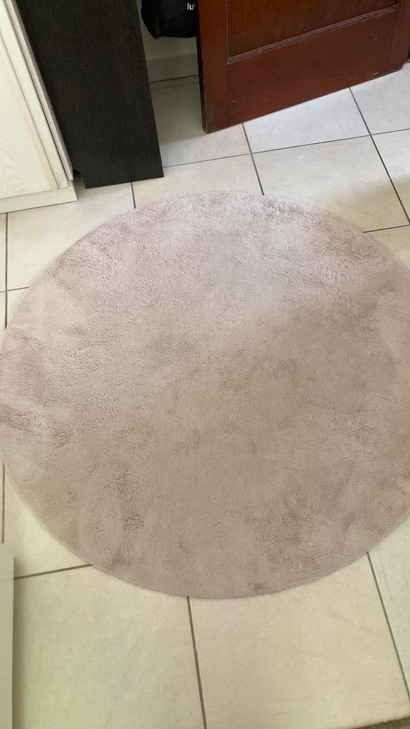 Tapis rond 118cm, Beige, Enlèvement, Utilisé, Tapis