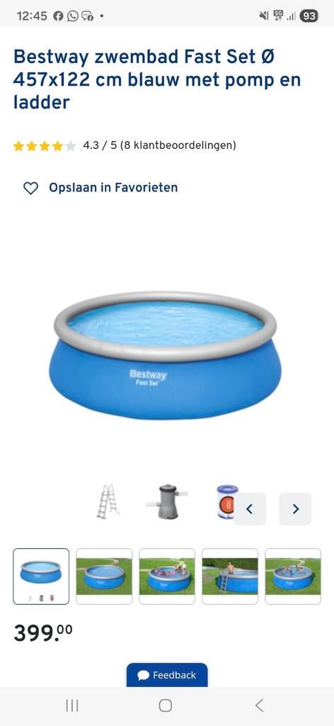 Groot zwembad met alles in, Ophalen