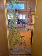 Glazen deur met handbeschilderd motief, 80 tot 100 cm, Binnendeur, Minder dan 200 cm, Ophalen of Verzenden