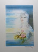 PIERRE BERTIN / SENSUELE VROUW / KLEURLITHO / 76x56cm / SIG, Enlèvement ou Envoi