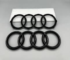 Audi embleem voor - achter hoogglans zwart - mat - chroom, Auto diversen, Tuning en Styling, Ophalen of Verzenden