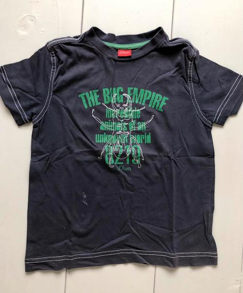 t-shirt S. Oliver 104 110 blauw groen insect kever jongens, Kinderen en Baby's, Kinderkleding | Maat 104, Gebruikt, Jongen, Shirt of Longsleeve
