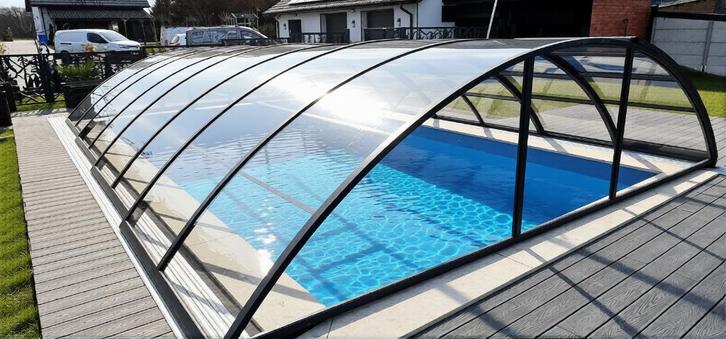 Zwembadoverdekking / pool cover 5.2x8.5x1.2 m , kleur DB703, Jardin & Terrasse, Accessoires de piscine, Neuf, Autres types, Enlèvement ou Envoi