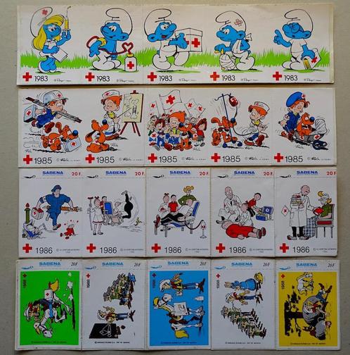 4 sets stickers van het Rode Kruis, Verzamelen, Stickers, Gebruikt, Bedrijf of Vereniging, Ophalen
