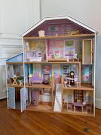 groot poppenhuis met meubeltjes, Barbie, Ophalen, Zo goed als nieuw, Poppenhuis