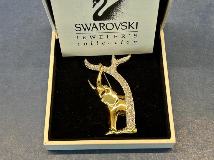 Swarovski Broche Olifant, Verzamelen, Swarovski, Nieuw, Figuurtje, Ophalen of Verzenden