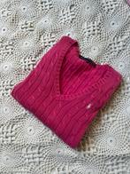 Ralph Lauren kabel trui roze knit V-hals  - S, Ophalen of Verzenden, Zo goed als nieuw, Ralph Lauren, Roze
