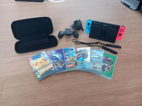 BUNDEL Nintendo Switch spelcomputer met 6 games, Games en Spelcomputers, Spelcomputers | Nintendo Switch, Zo goed als nieuw, Switch Original