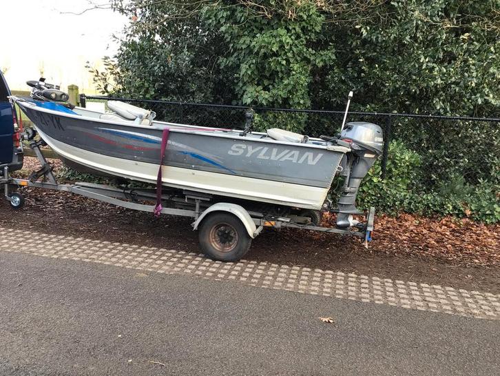 visboot SYLVAN aluminium + 20pk yamaha, Watersport en Boten, Speedboten, Aluminium, Ophalen of Verzenden