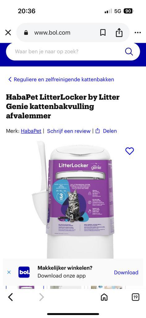 Afvalemmer voor kattenbakvulling, Dieren en Toebehoren, Kattenbakken, Zo goed als nieuw, Ophalen of Verzenden