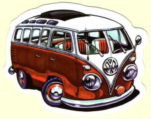 Volkswagen Minibus sticker #4, Auto diversen, Autostickers, Verzenden