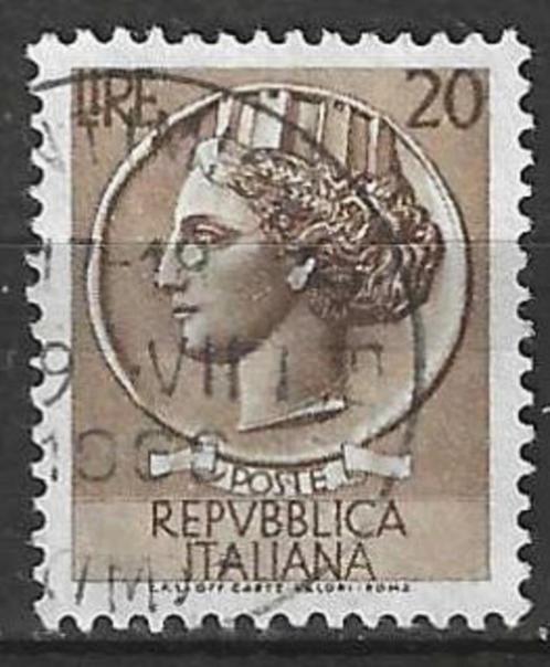 Italie 1955/1960 - Yvert 715 - Munt van Syracus (ST), Postzegels en Munten, Postzegels | Europa | Italië, Gestempeld, Verzenden