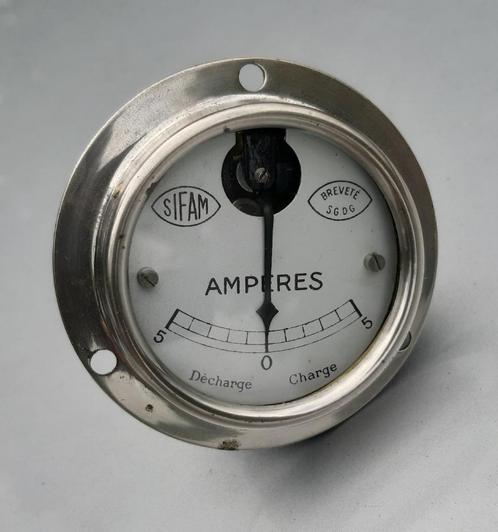 Amperemeter 0 - 5 Amp. voor oude motorfiets of ‘cyclecar’, Motoren, Onderdelen | Oldtimers, Gebruikt, Ophalen of Verzenden