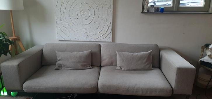 Beige soffen driezit. Maison du Monde, Huis en Inrichting, Zetels | Complete zithoeken, Gebruikt, Stof, Ophalen