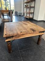 Houten salontafel 80x80, Ophalen, Gebruikt, 50 tot 100 cm, Rustiek