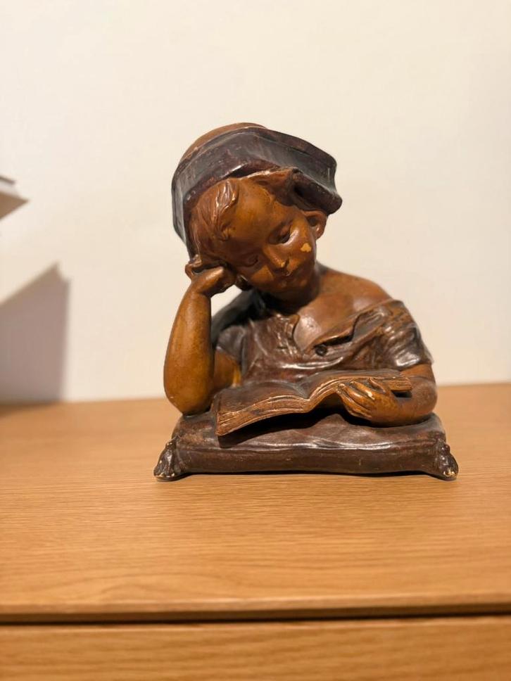 Statue vintage, signée par G. Van Vaerenbergh, Antiquités & Art, Art | Sculptures & Bois, Enlèvement ou Envoi