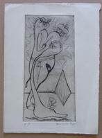 FRED BERVOETS / VROLIJKE MONSTERTJE / ZW-W ETS / 27x20cm SIG, Antiek en Kunst, Kunst | Litho's en Zeefdrukken, Ophalen of Verzenden
