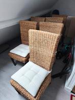 6x rieten stoelen met kussens, Huis en Inrichting, Stoelen, Ophalen, Zo goed als nieuw, Vijf, Zes of meer stoelen