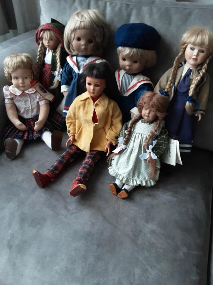 Antieke poppen stups, gotz, Rotchkinch  jaren 80 verzameling, Verzamelen, Poppen, Zo goed als nieuw, Ophalen