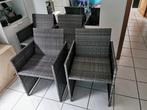 NIEUW 4 opvouwbare fauteuils, rotan stoelen, tuinmeubilair., Ophalen, Nieuw, Rotan, Inklapbaar